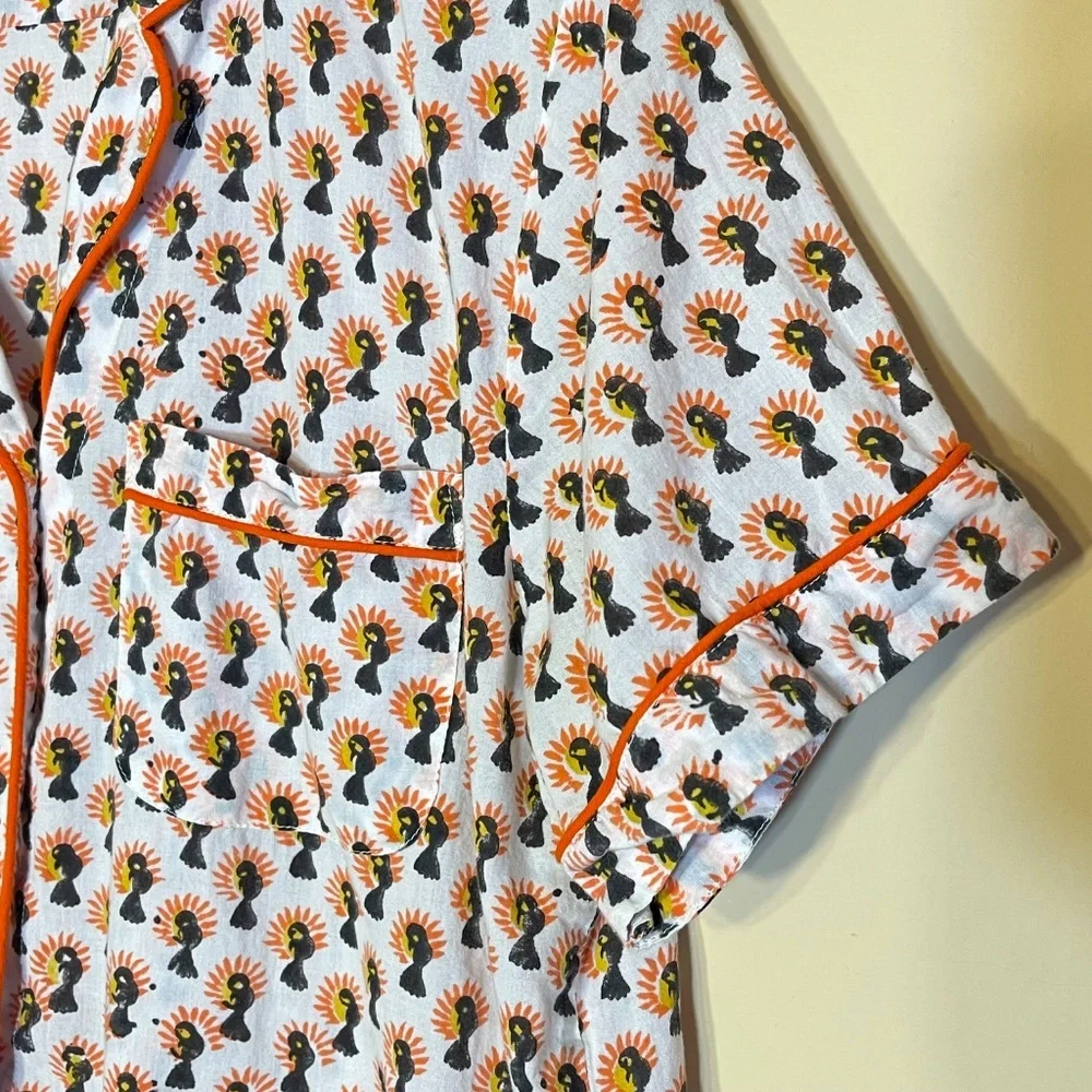 Cotton White Garden Women's Floral Pajama Top - Picture 4 of 10